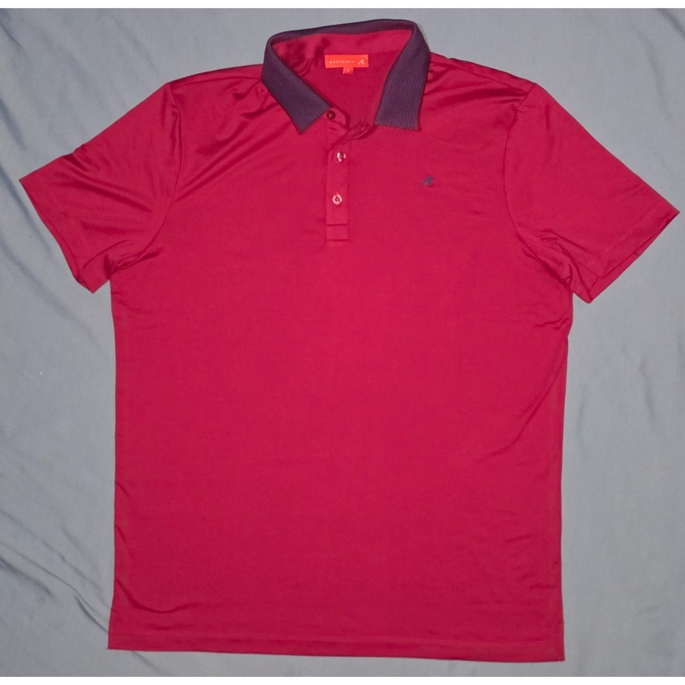 Redvanly Mens Large Golf Polo Sangria Pure Poly Tour Quality